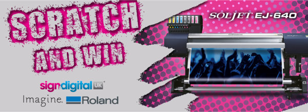 Roland Sign and Digital banner. Scratch and Win