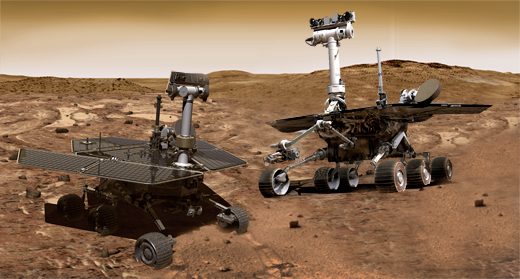 The mars rovers opportunity and spirit have been roaming the Mars landscape since 2003 (and joined by curiosity in 2012). 